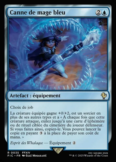 Canne de mage bleu, carte Magic FIC 35 — extension Final Fantasy Commander