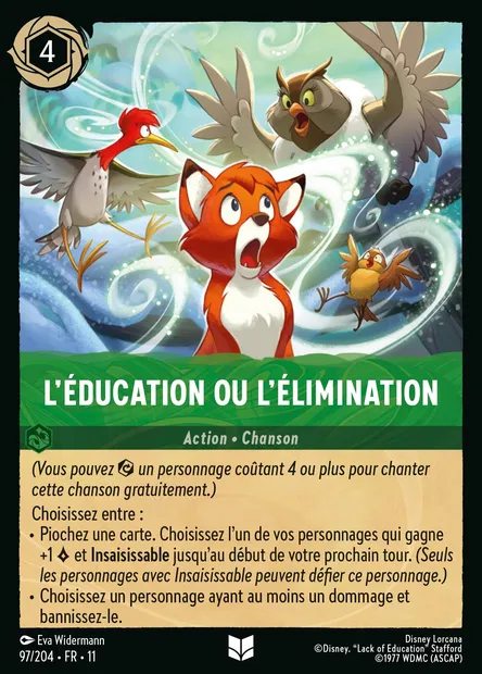 L'éducation ou l'élimination, carte Disney Lorcana CH11-097 — extension Givresort