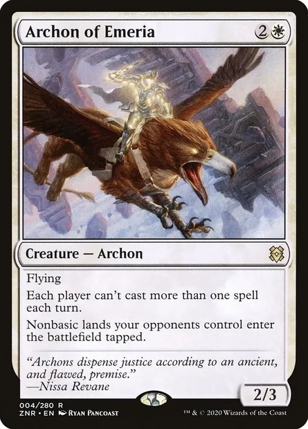 Archon of Emeria, Magic card ZNR 4 — Zendikar Rising set