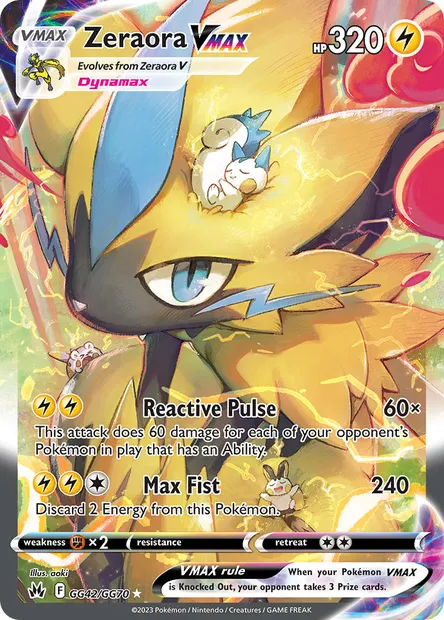 Zeraora VMAX, Pokémon card CRZ GG42 — Crown Zenith set