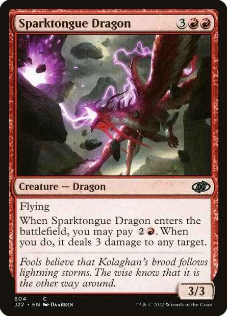 Sparktongue Dragon, Magic card J22 604 — Jumpstart 2022 set