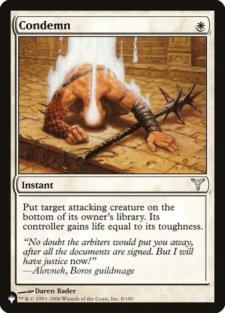 Condemn, Magic card PLST DIS-8 — The List set
