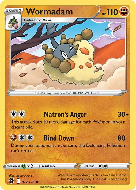Wormadam, Pokémon card BRS 077 — Brilliant Stars set