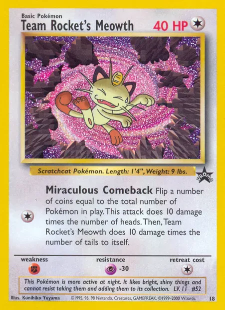 Team Rocket's Meowth, Pokémon card WP 18 — Wizards Black Star Promos set