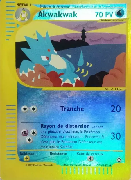 Akwakwak, carte Pokémon AQ 50a — extension Aquapolis