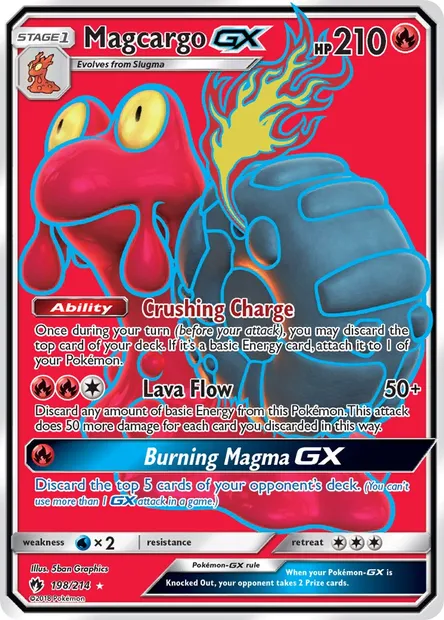 Magcargo GX, Pokémon card LOT 198 — Lost Thunder set
