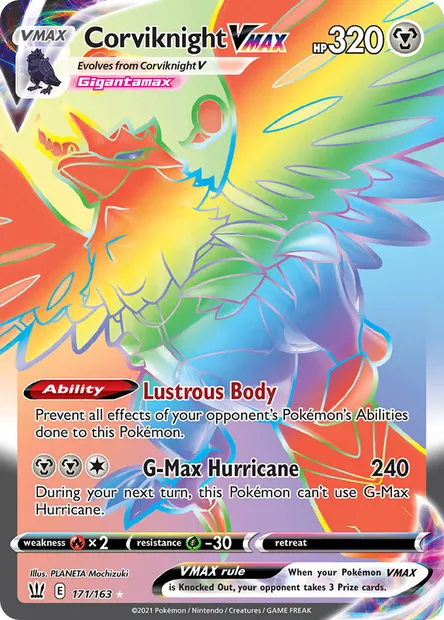 Corviknight VMAX, Pokémon card BST 171 — Battle Styles set