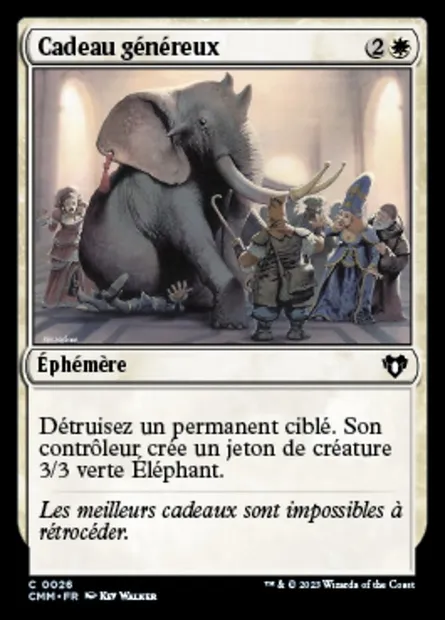 Cadeau généreux, carte Magic CMM 26 — extension Commander Masters