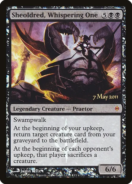 Sheoldred la Susurrante, carte Magic PNPH 73★ — extension New Phyrexia Promos