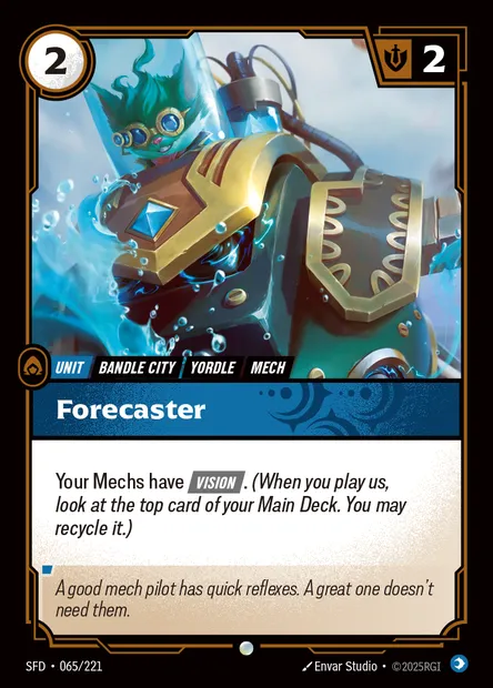 Forecaster, carte Riftbound SFD 065 — extension Spiritforged