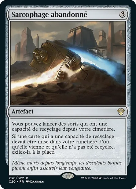 Sarcophage abandonné, carte Magic C20 236 — extension Commander 2020