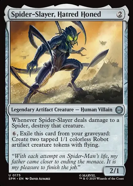 Spider-Slayer, Hatred Honed, Magic card SPM 175 — Marvel's Spider-Man set