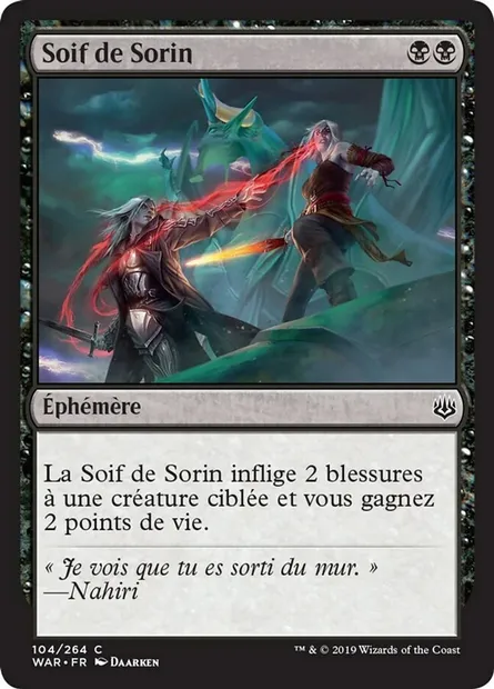 Soif de Sorin, carte Magic WAR 104 — extension La guerre des Planeswalkers