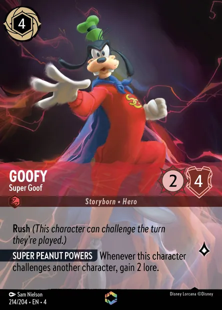Goofy - Super Goof, Disney Lorcana card CH4-214 — Ursula's Return set