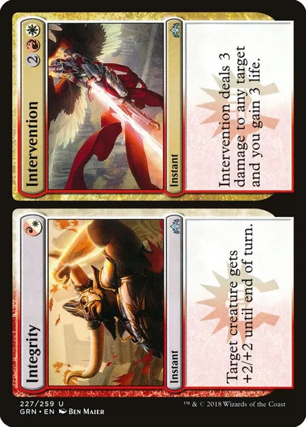 Integrity // Intervention, Magic card GRN 227 — Guilds of Ravnica set