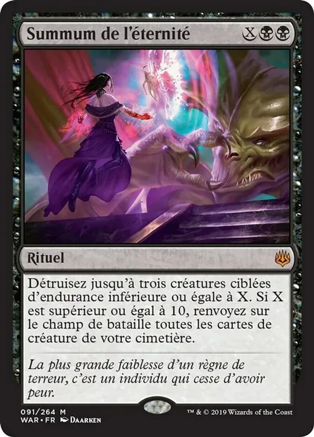 Summum de l'éternité, carte Magic WAR 91 — extension La guerre des Planeswalkers