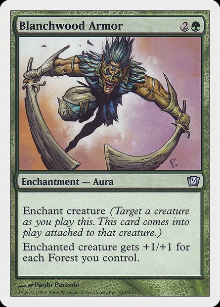 Blanchwood Armor, Magic card 9ED 232 — Ninth Edition set