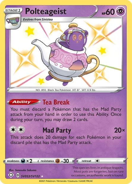 Polteageist, Pokémon card SHF SV053 — Shining Fates set