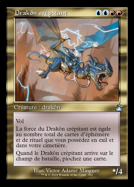 Drakôn crépitant, carte Magic RVR 362 — extension Ravnica Remastered