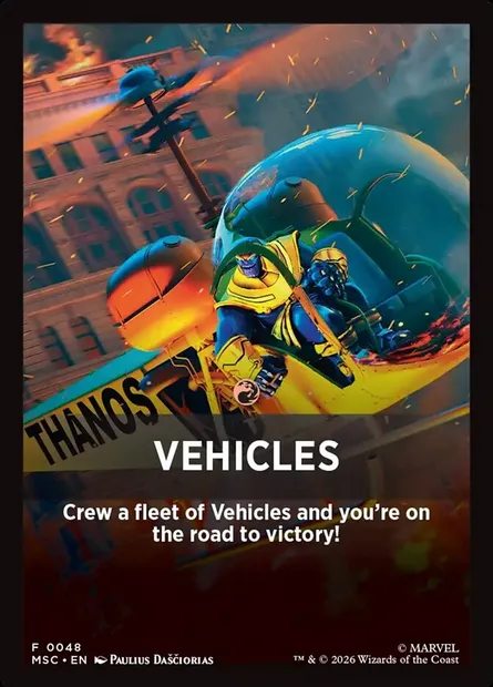 Vehicles, carte Magic FMSC 48 — extension Marvel Super Heroes Jumpstart Front Cards