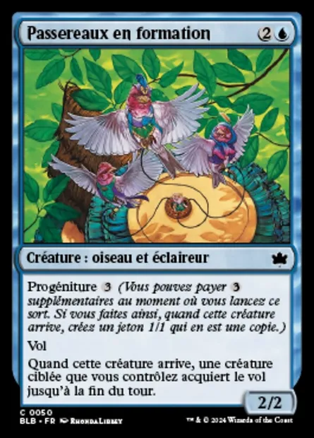 Passereaux en formation, carte Magic BLB 50 — extension Bloomburrow