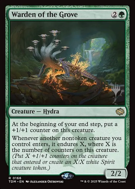 Warden of the Grove, Magic card PTDM 166p — Tarkir: Dragonstorm Promos set