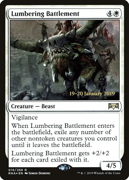 Rempart mugissant, carte Magic PRNA 15s — extension Ravnica Allegiance Promos