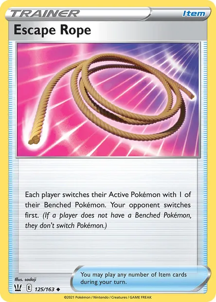 Escape Rope, Pokémon card BST 125 — Battle Styles set