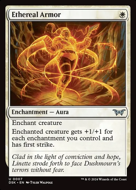 Ethereal Armor, Magic card DSK 7 — Duskmourn: House of Horror set