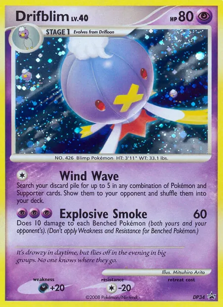 Drifblim, Pokémon card DP 34 — DP Black Star Promos set