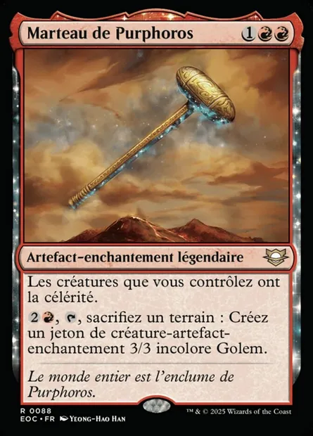 Marteau de Purphoros, carte Magic EOC 88 — extension Edge of Eternities Commander