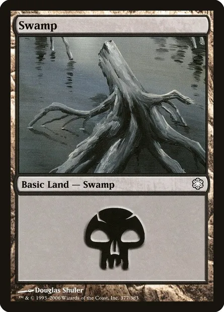 Swamp, Magic card CST 377 — Coldsnap Theme Decks set