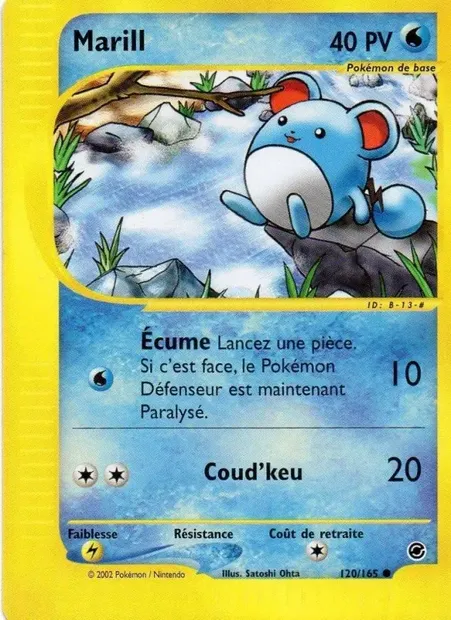 Marill, carte Pokémon EX 120 — extension Expedition