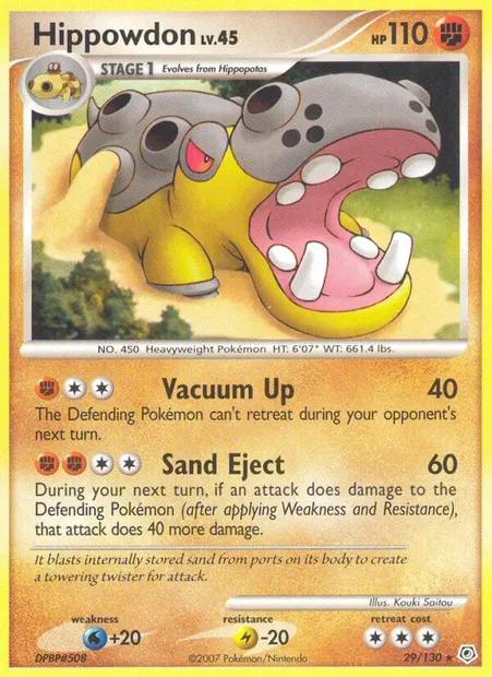 Hippodocus, carte Pokémon DP 29 — extension Diamant & Perle