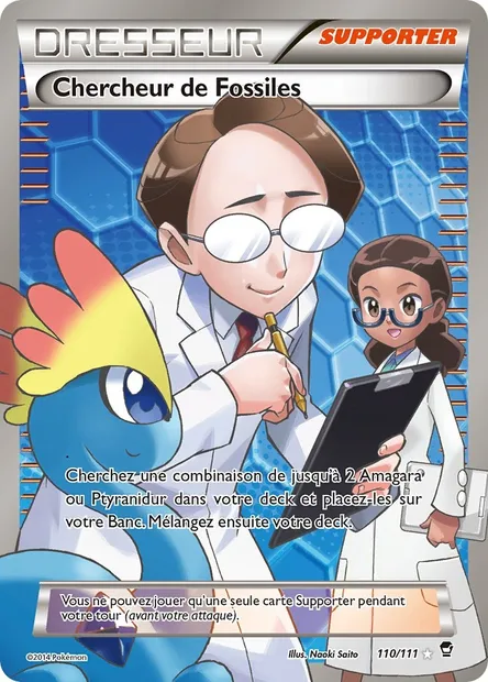 Chercheur de Fossiles, carte Pokémon FFI 110 — extension Poings Furieux