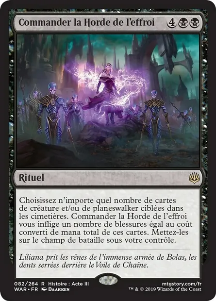 Commander la Horde de l'effroi, carte Magic WAR 82 — extension La guerre des Planeswalkers