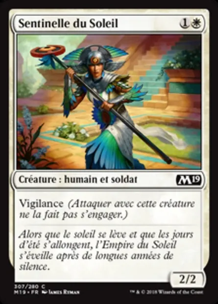 Sentinelle du Soleil, carte Magic M19 307 — extension Core Set 2019