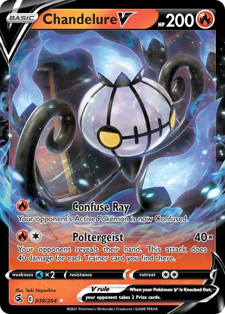 Chandelure V, Pokémon card FST 39 — Fusion Strike set