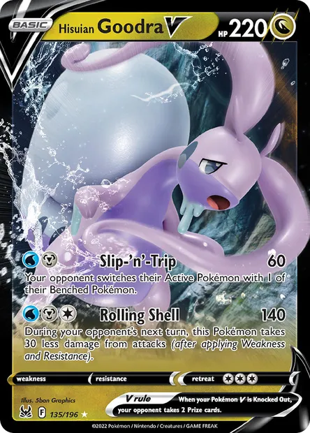 Hisuian Goodra V, Pokémon card LOR 135 — Lost Origin set