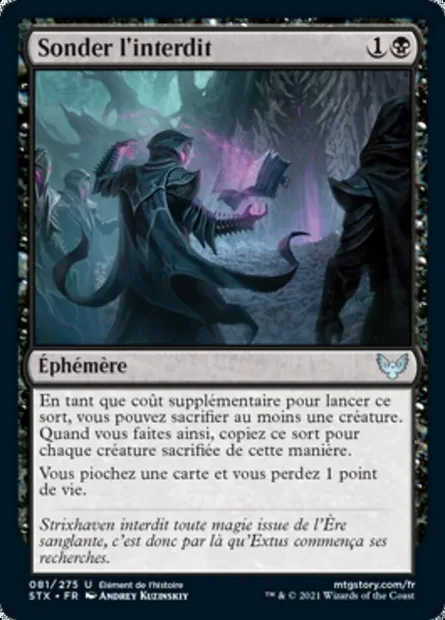 Sonder l'interdit, carte Magic STX 81 — extension Strixhaven: l'Académie des Mages