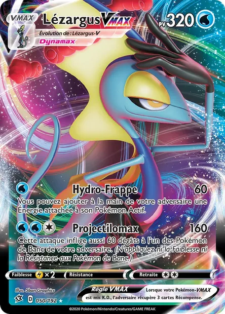 Lézargus VMAX, carte Pokémon RCL 50 — extension Clash des Rebelles