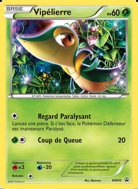 Vipélierre, carte Pokémon BW 06 — extension Promo BW