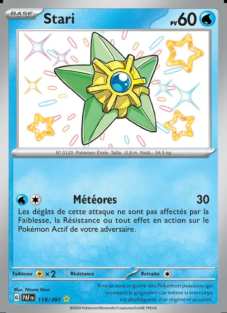 Stari, carte Pokémon PAF 118 — extension Destinées de Paldea