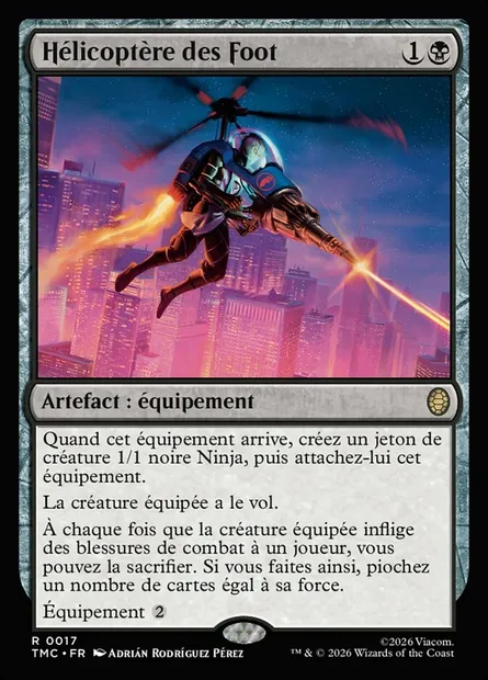 Hélicoptère des Foot, carte Magic TMC 17 — extension Teenage Mutant Ninja Turtles Eternal
