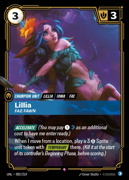 Lillia, Riftbound card UNL 082 — Unleashed set