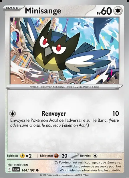 Minisange, carte Pokémon PAL 164 — extension Évolutions à Paldea