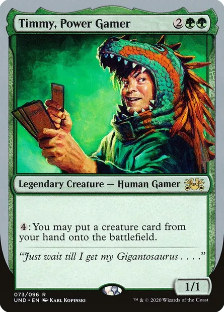 Timmy, Power Gamer, carte Magic UND 73 — extension Unsanctioned