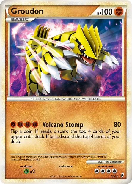 Groudon, Pokémon card CL SL4 — Call of Legends set