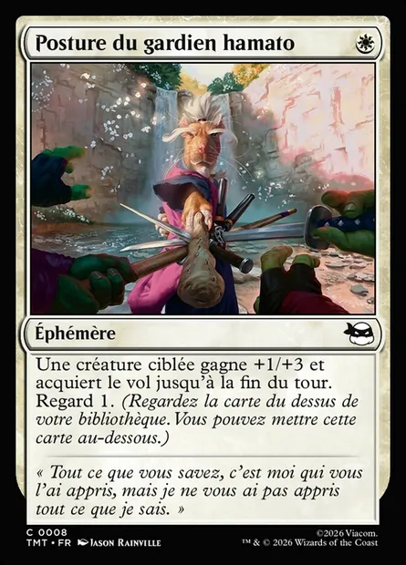 Posture du gardien hamato, carte Magic TMT 8 — extension Teenage Mutant Ninja Turtles
