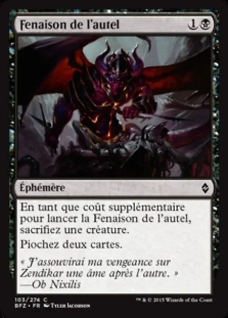 Fenaison de l'autel, carte Magic BFZ 103 — extension La bataille de Zendikar